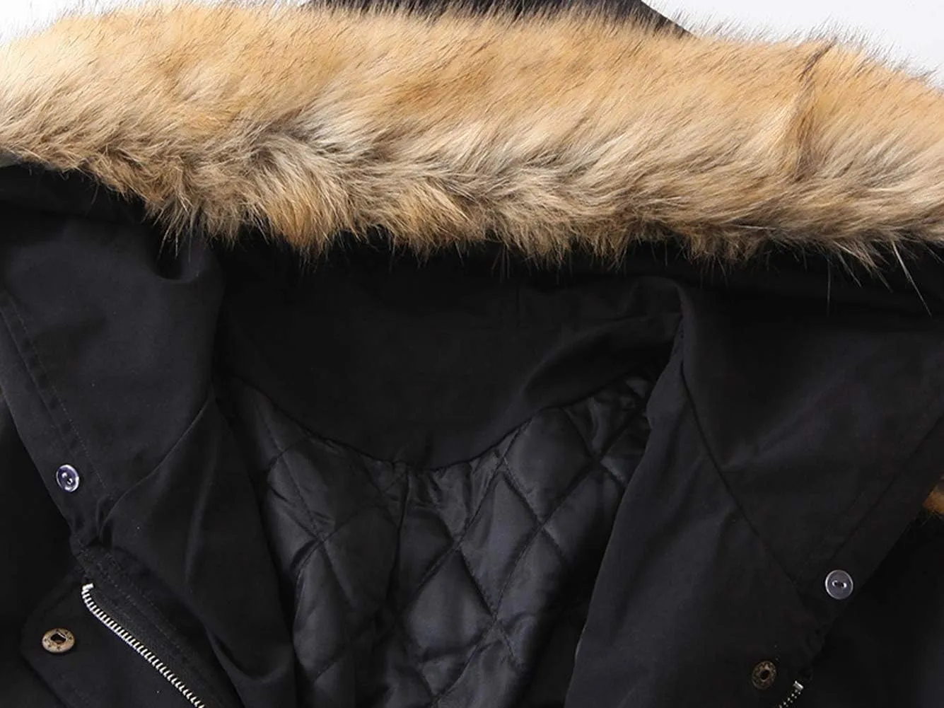 Only Faith Women's Winter Parker Warm Coat Cotton Padded Long Sleeve Jacket with Hood