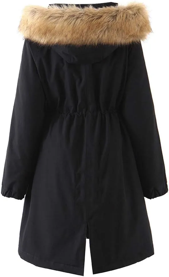Only Faith Women's Winter Parker Warm Coat Cotton Padded Long Sleeve Jacket with Hood