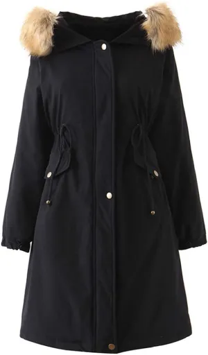 Only Faith Women's Winter Parker Warm Coat Cotton Padded Long Sleeve Jacket with Hood