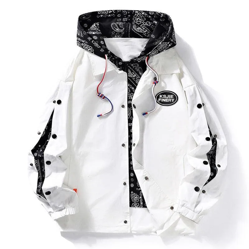 Paisley False Two piece Jackets Casual Streetwear