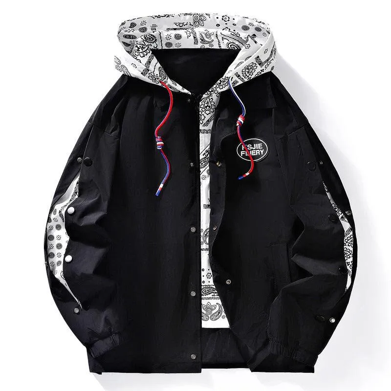 Paisley False Two piece Jackets Casual Streetwear