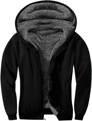 PEGENO Mens Casual Full Zip Hoodie Sweatshirt Long Sleeve Coat Fall Winter Outfits Jacket