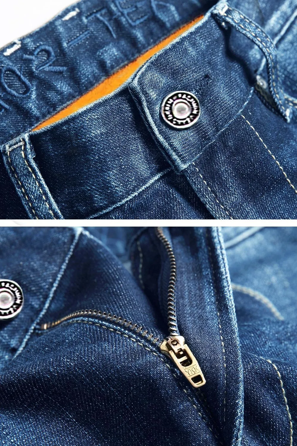 Qazel Vorrlon Men's Fleece Lined Jeans Winter Warm Flannel Skinny Slim Fit Stretch Denim Pants