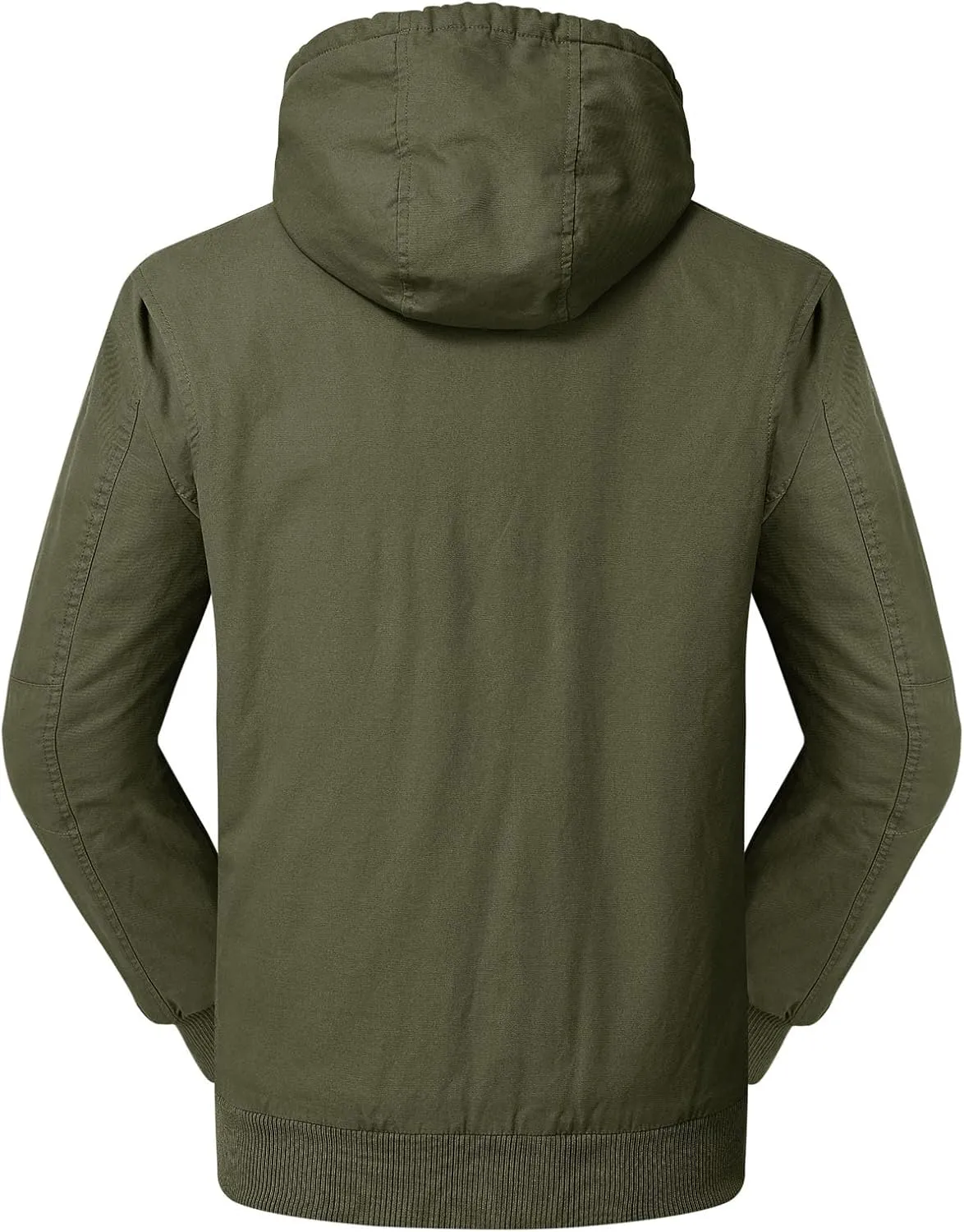 Rdruko Men's Work Jackets Flannel Lined Insulated Cotton Workwear Hooded Winter Coats