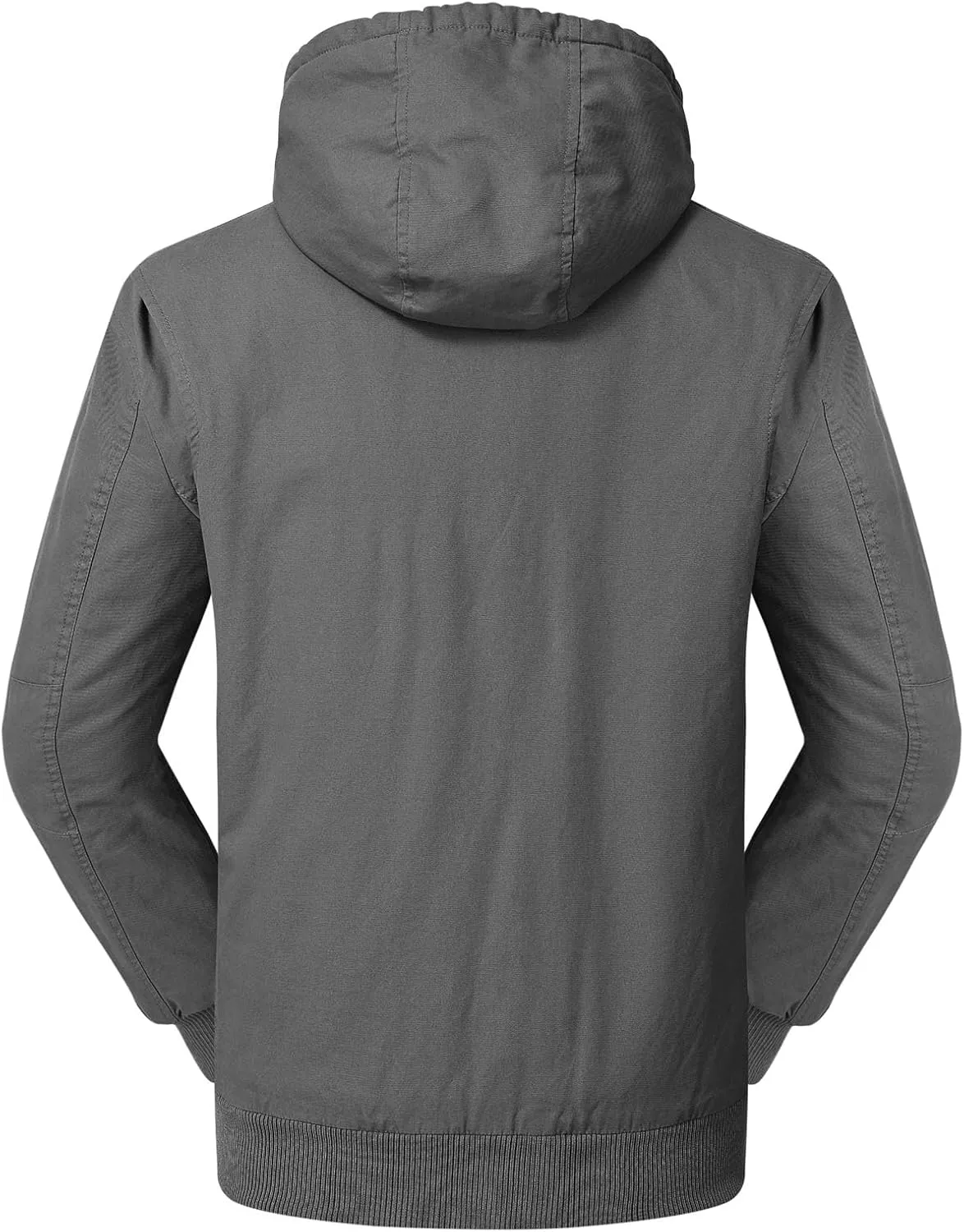 Rdruko Men's Work Jackets Flannel Lined Insulated Cotton Workwear Hooded Winter Coats