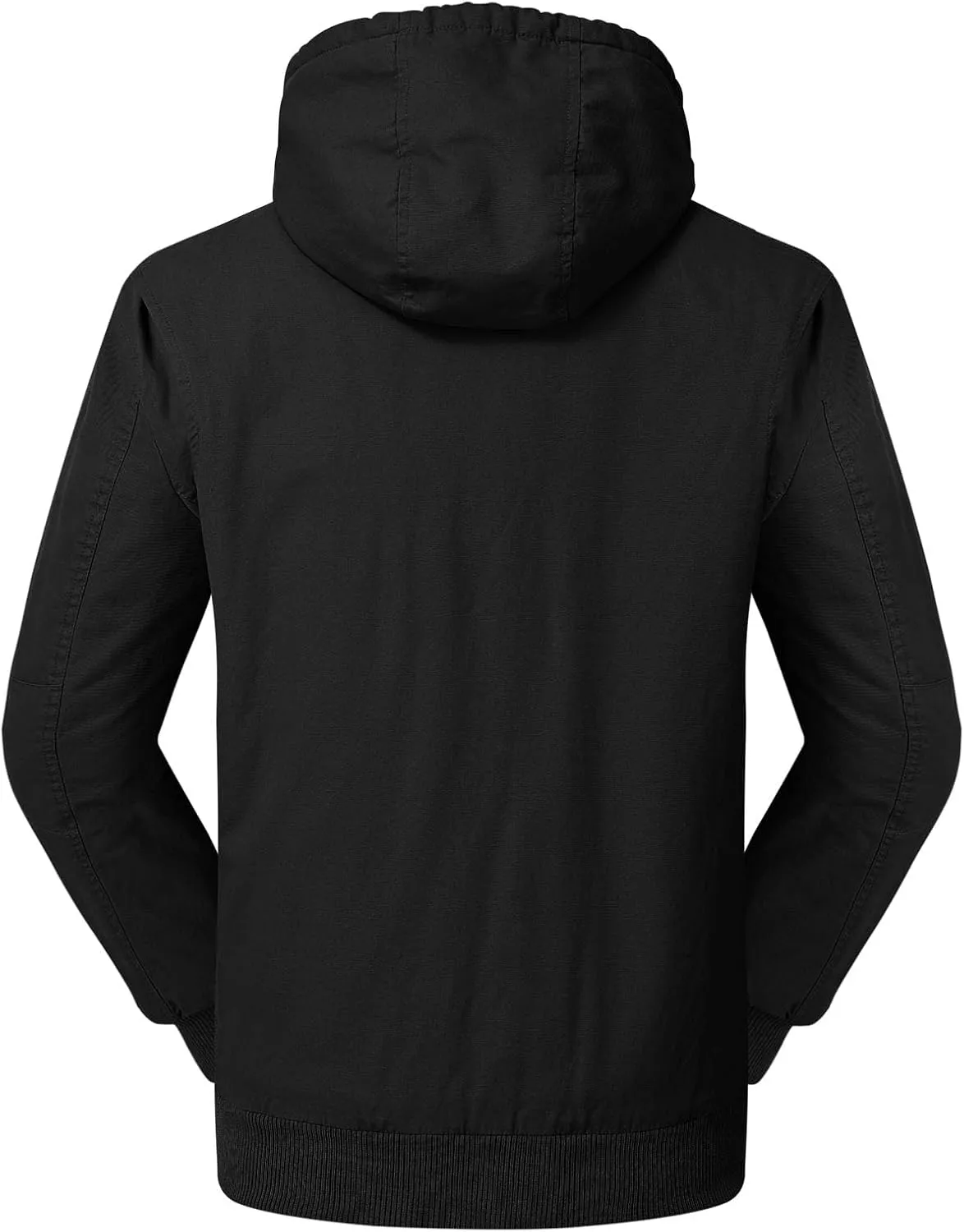 Rdruko Men's Work Jackets Flannel Lined Insulated Cotton Workwear Hooded Winter Coats