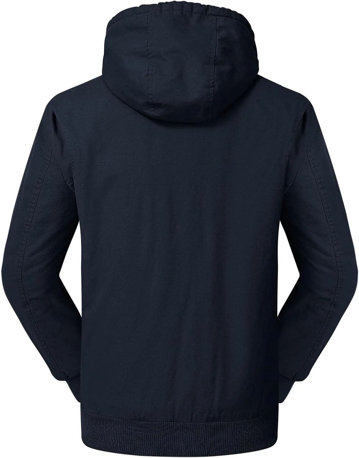 Rdruko Men's Work Jackets Flannel Lined Insulated Cotton Workwear Hooded Winter Coats