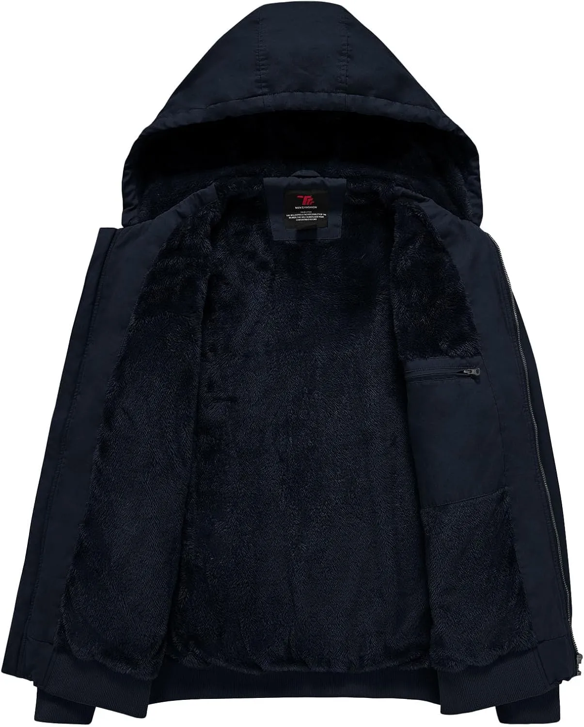 Rdruko Men's Work Jackets Flannel Lined Insulated Cotton Workwear Hooded Winter Coats
