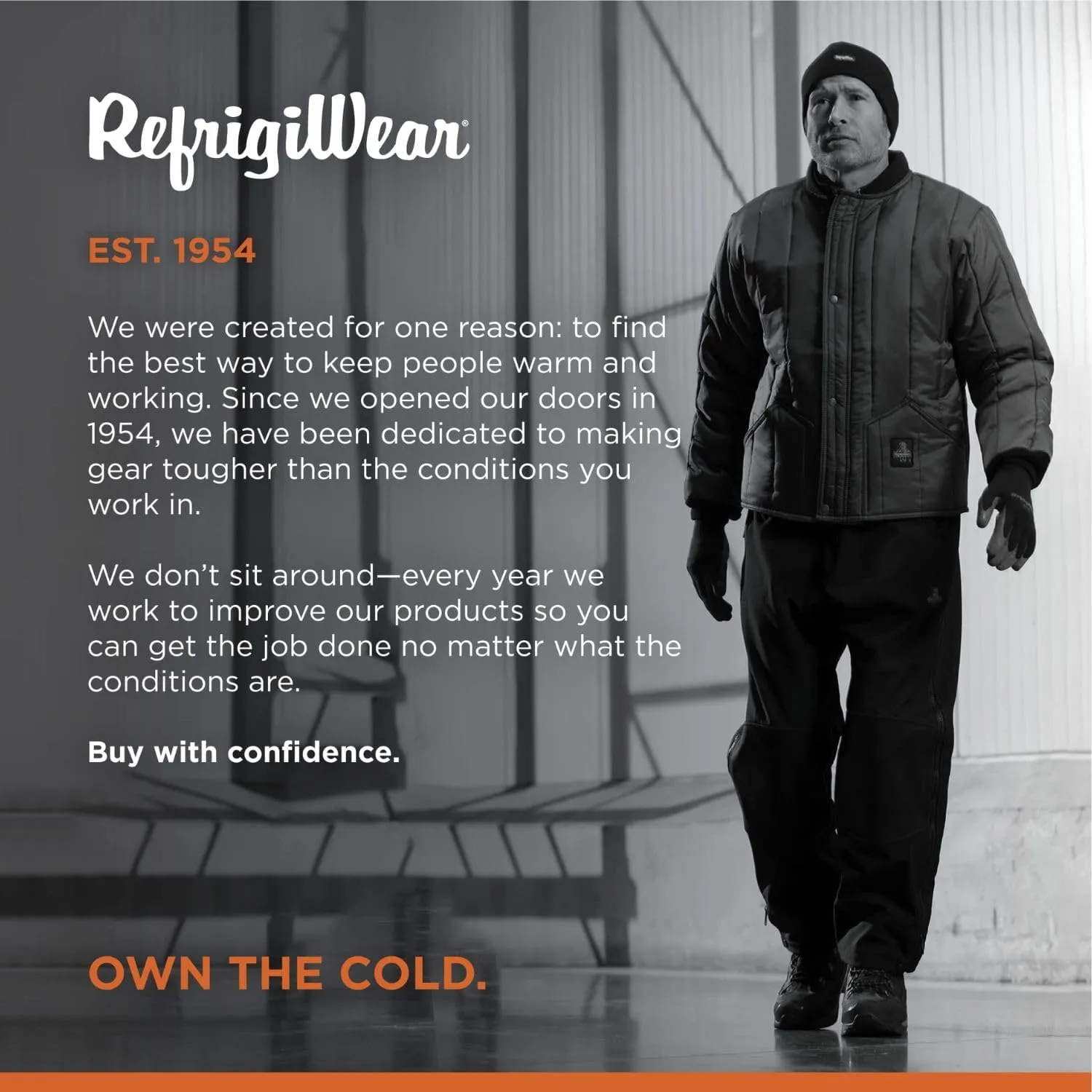 RefrigiWear Cooler Wear Jacket, Insulated Workwear, 10F Comfort Rating