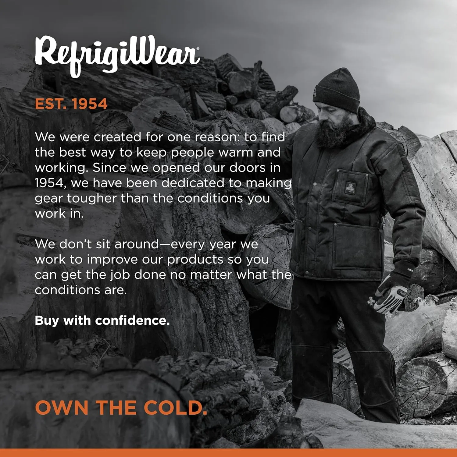 RefrigiWear Men's Iron-Tuff Polar Jacket, Insulated Coat, -50F Comfort Rating