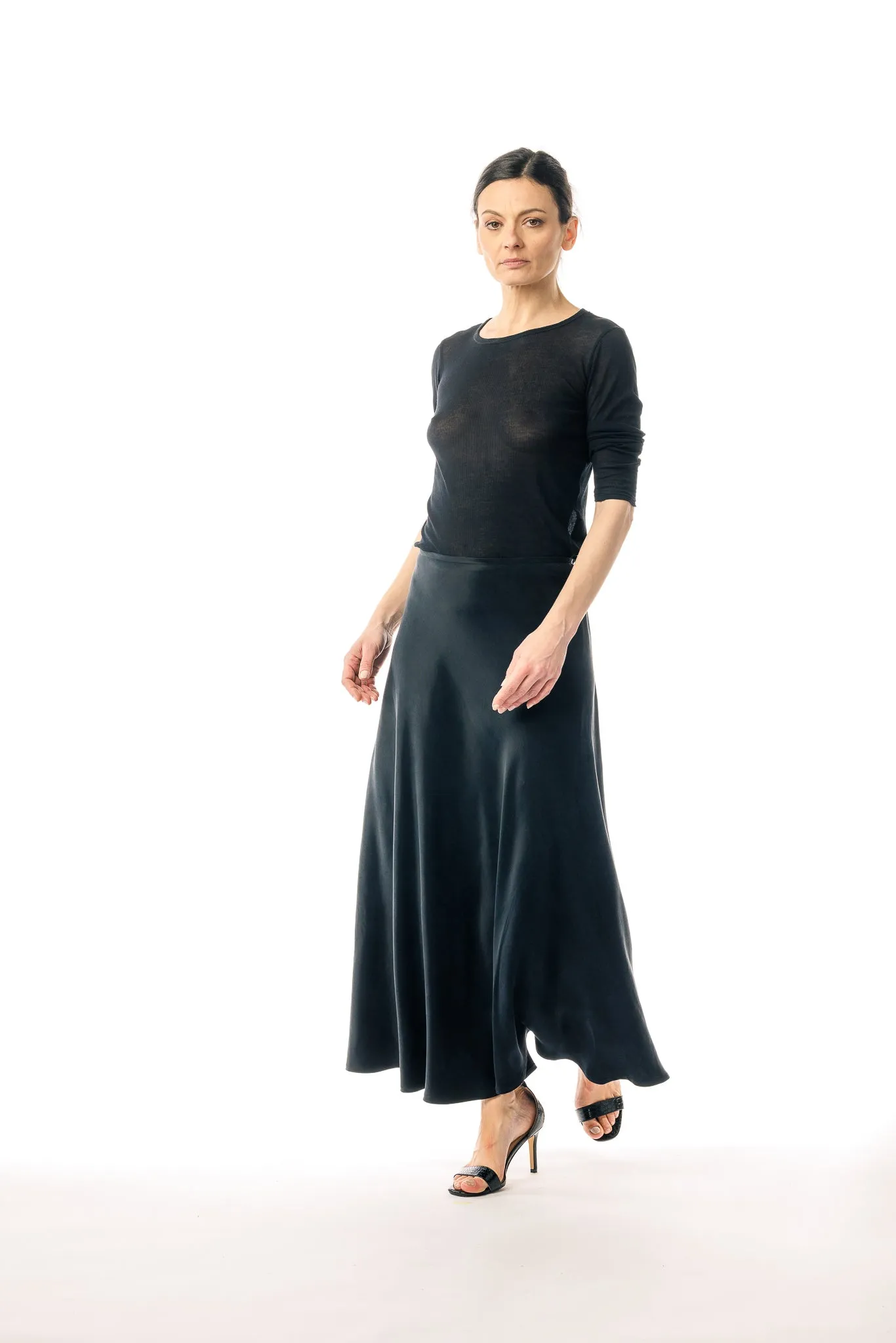 Saint Tropez Black Cupro and EcoVero Skirt