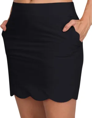 Scallop Golf Skort for Women - Dry Fit 4-Way Stretch Golf Skirt - Moisture Wicking, Anti-Odor Technology, UPF50  Protection
