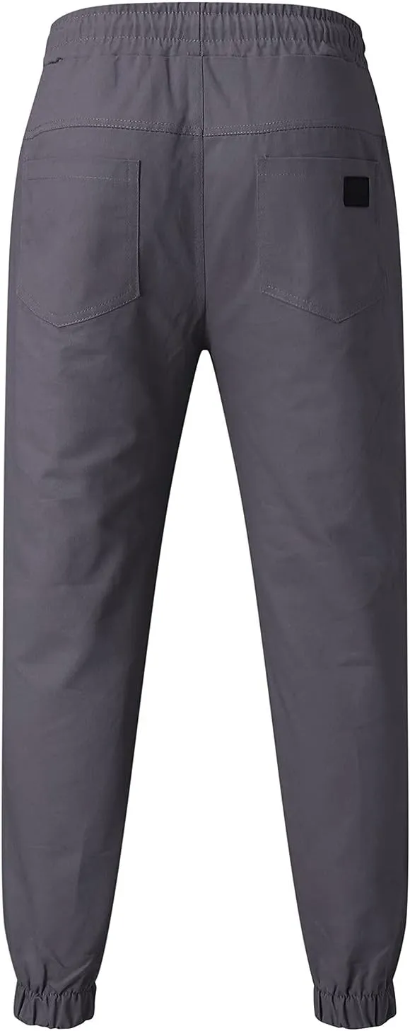 sdbrld Cargo Pants For Men Mens Outdoor Hiking Joggers Pants Solid Casual Mid Waist Drawstring Cargo Pants with Pockets