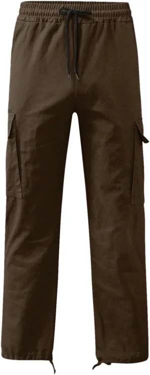 sdbrld Pants For Men Stretch Waist Work Pants For Men Construction Flex Mens Casual Joggers Pants - Cotton Drawstring Chino Cargo Pants Hiking Outdoor Twill Track Jogging Sweatpants Pants