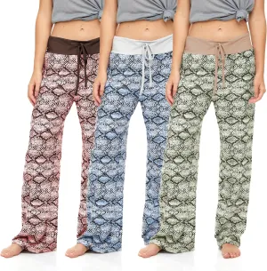 Sexy Basics Womens Lounge Pants | Wide Leg Hi Waisted - Ultra Soft Drawstring PJ Bottoms | Multi Packs & Colors