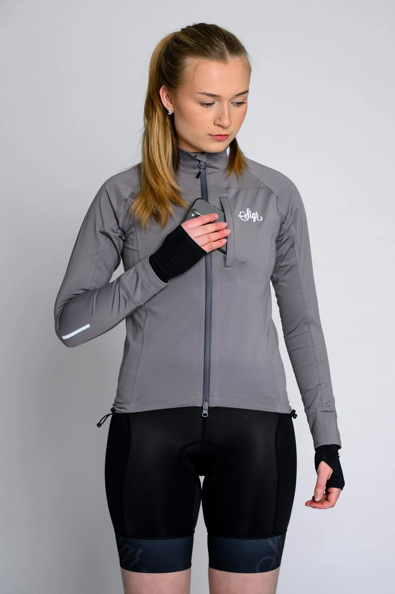 Skld Women's Titanium Grey Shell Cycling Jacket