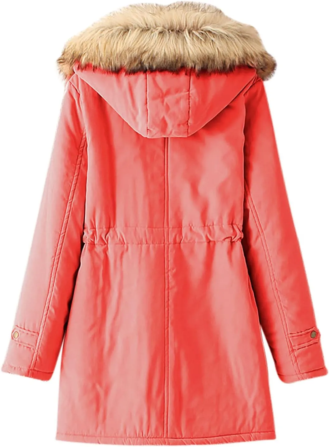 SMIDOW Winter Coats For Women 2023 Trendy Thicken Puffer Jackets With Faux Fur Hood Warm Parka Coat Outwear