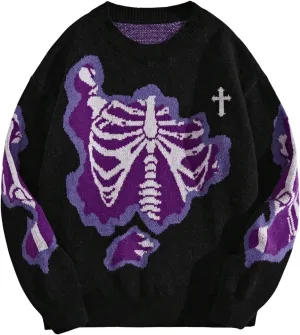 SOLY HUX Men's Sweater Graphic Print Drop Shoulder Long Sleeve Crewneck Pullover Tops