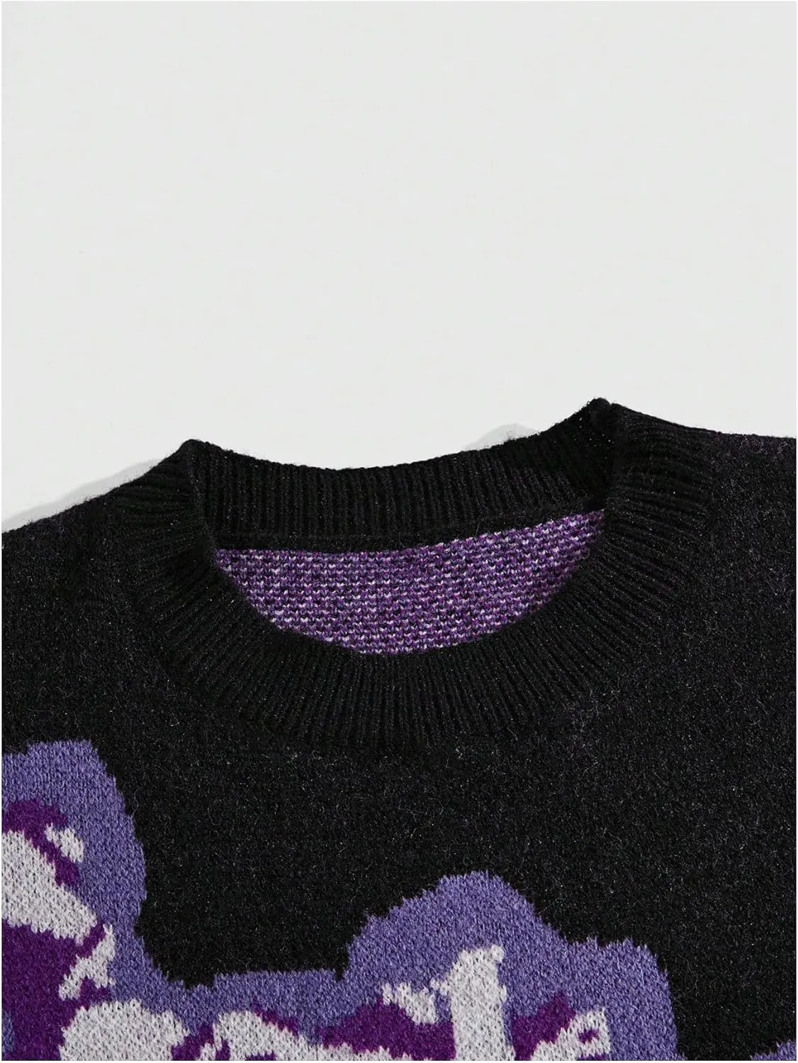 SOLY HUX Men's Sweater Graphic Print Drop Shoulder Long Sleeve Crewneck Pullover Tops