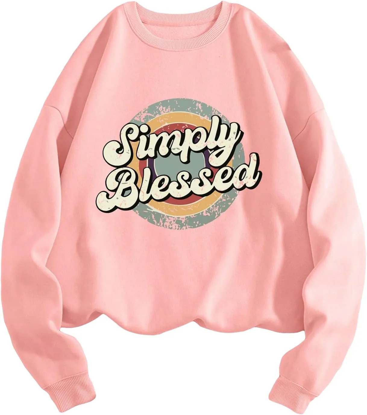 SOLY HUX Sweatshirt for Women Letter Graphic Print Long Sleeve Crewneck Pullover Tops