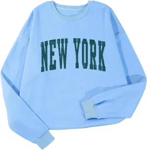 SOLY HUX Women's Graphic Oversized Crewneck Long Sleeve Casual Loose Pullover Los Angeles California Vintage Sweatshirts