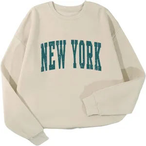 SOLY HUX Women's Graphic Oversized Crewneck Long Sleeve Casual Loose Pullover Los Angeles California Vintage Sweatshirts