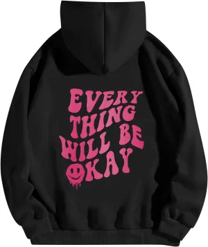 SOLY HUX Women's Oversized Sweatshirt Graphic Hoodies Casual Long Sleeve Loose Pullover Tops with Kangaroo Pocket