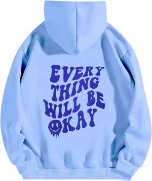 SOLY HUX Women's Oversized Sweatshirt Graphic Hoodies Casual Long Sleeve Loose Pullover Tops with Kangaroo Pocket