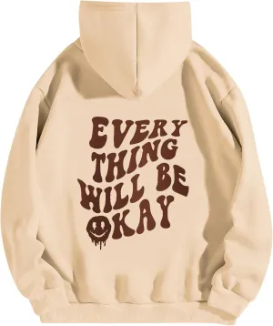 SOLY HUX Women's Oversized Sweatshirt Graphic Hoodies Casual Long Sleeve Loose Pullover Tops with Kangaroo Pocket