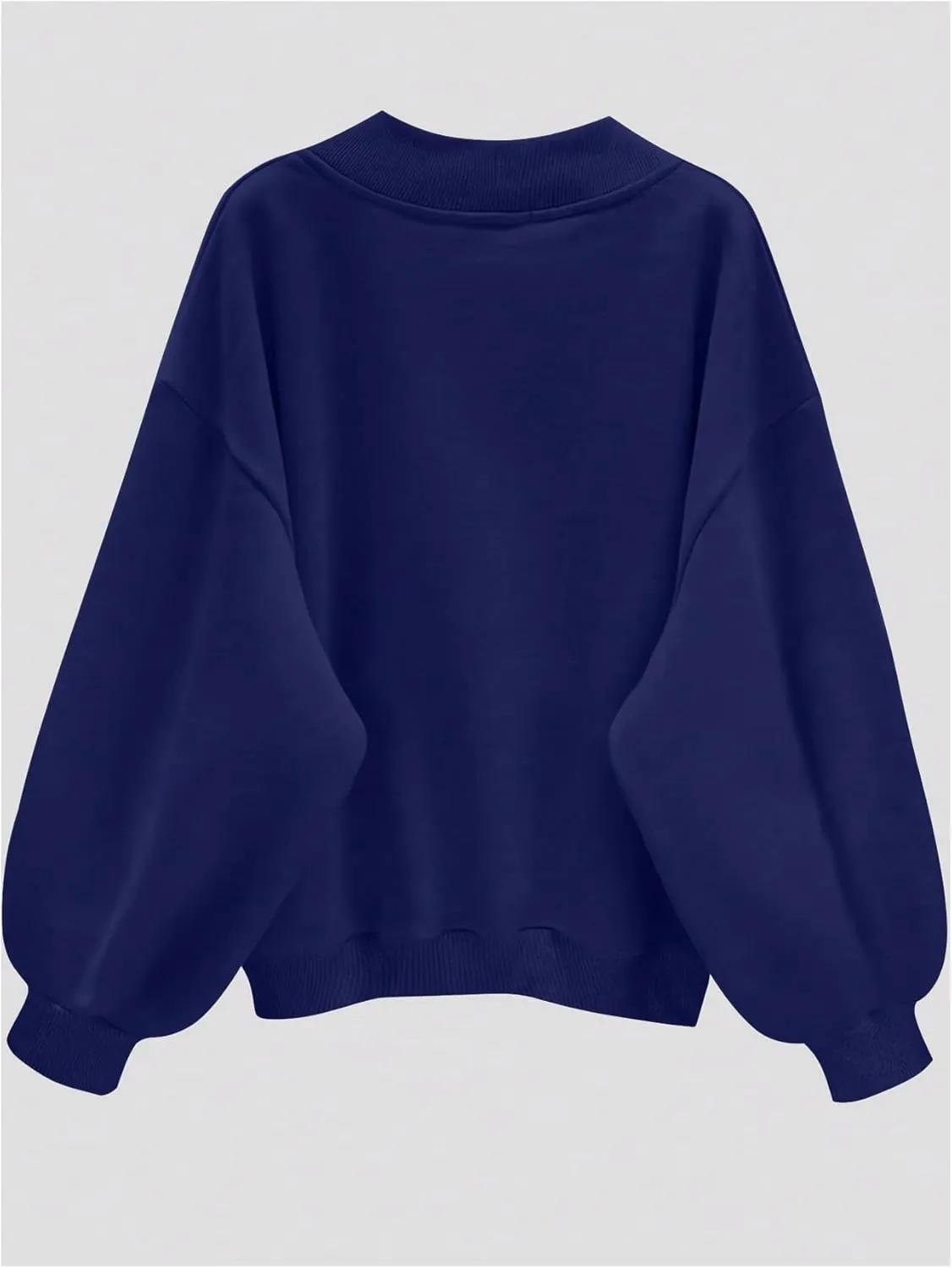 SOLY HUX Women's Plus Size Sweatshirt V Neck Drop Shoulder Long Sleeve Casual Pullover Tops