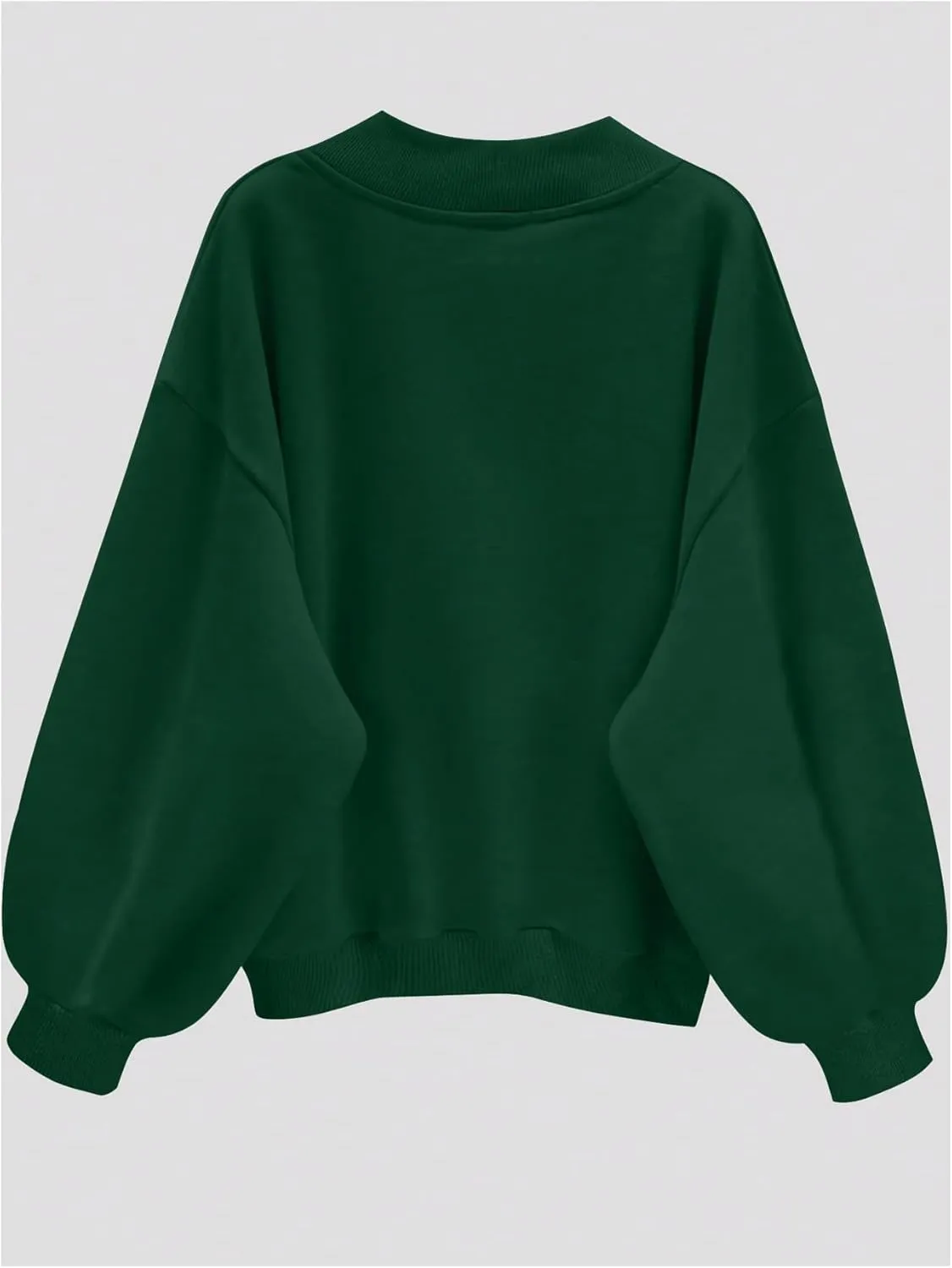 SOLY HUX Women's Plus Size Sweatshirt V Neck Drop Shoulder Long Sleeve Casual Pullover Tops