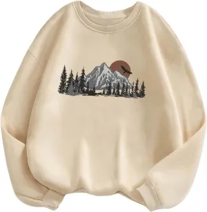 SOLY HUX Women's Sweatshirt Letter Print Graphic Drop Shoulder Long Sleeve Pullover Tops