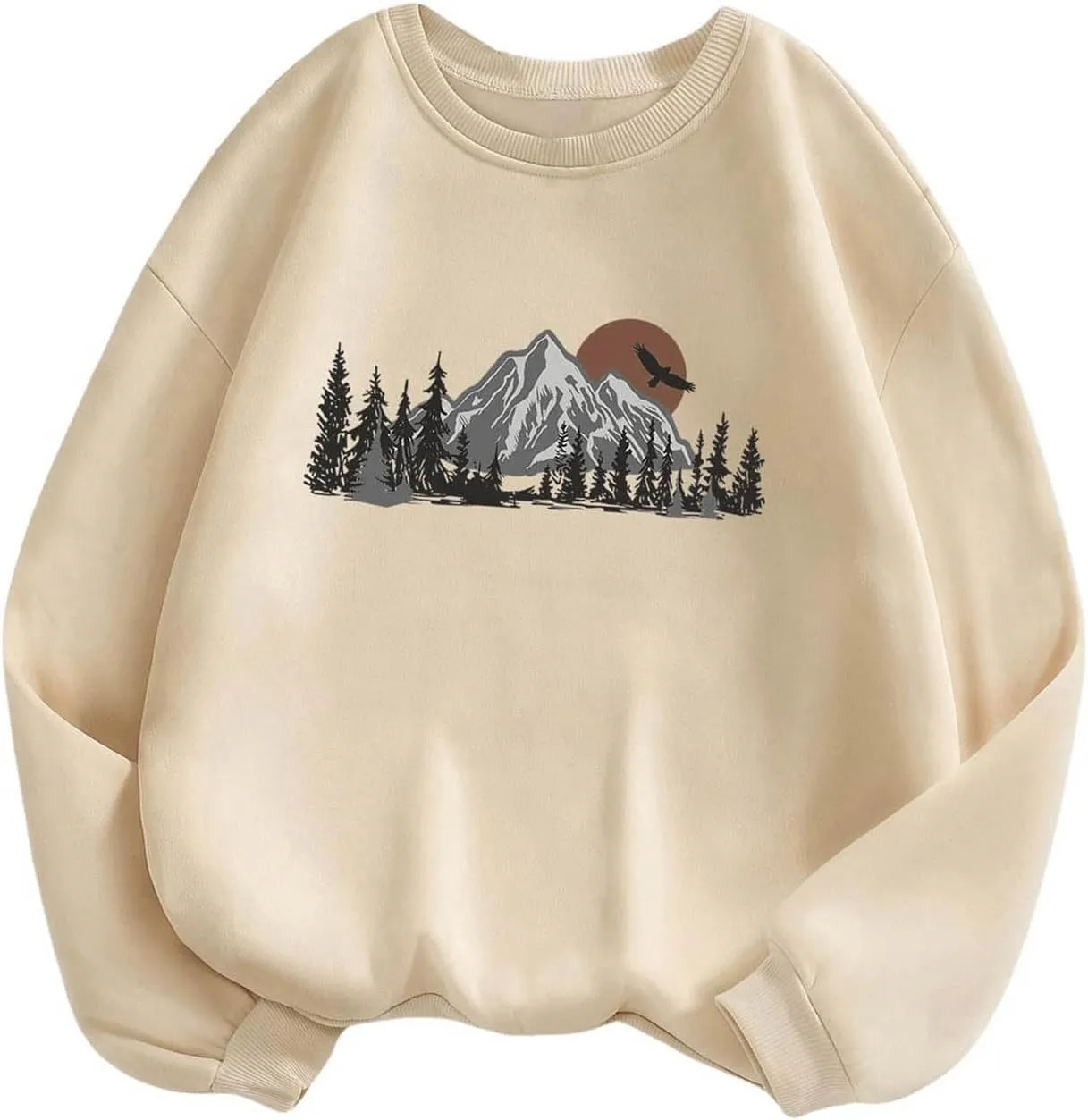 SOLY HUX Women's Sweatshirt Letter Print Graphic Drop Shoulder Long Sleeve Pullover Tops