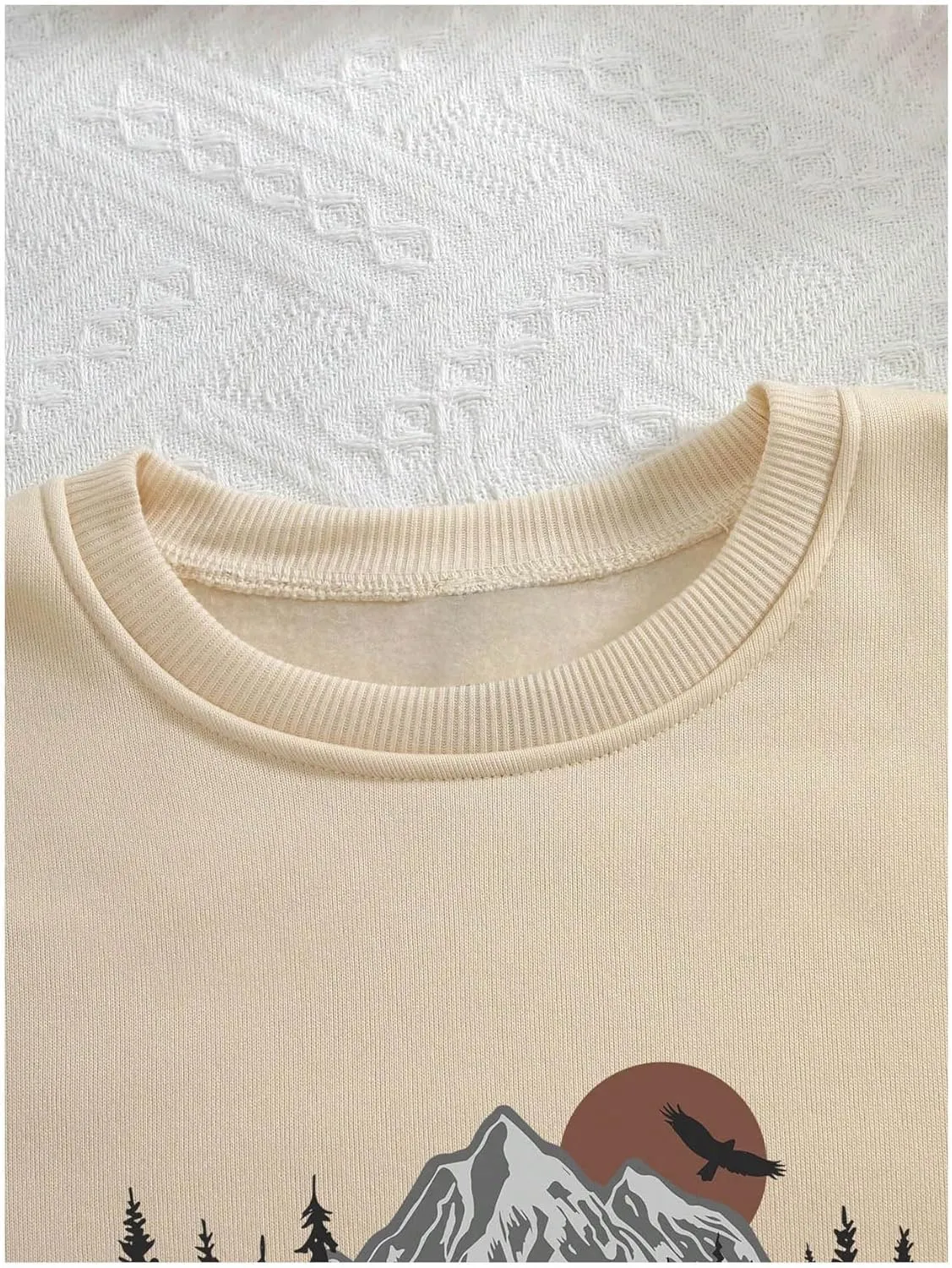 SOLY HUX Women's Sweatshirt Letter Print Graphic Drop Shoulder Long Sleeve Pullover Tops