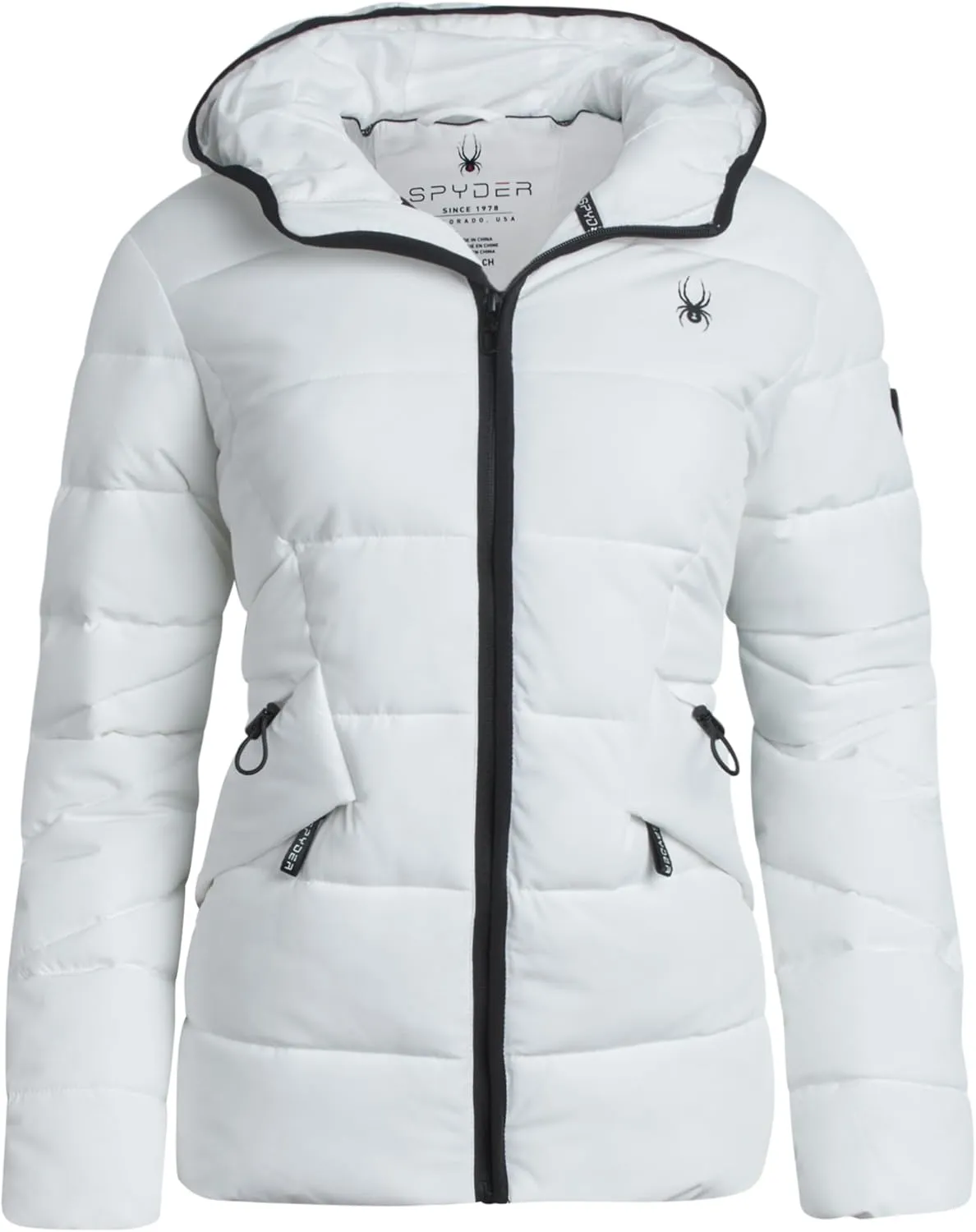 Spyder Women's Puffer Jacket - Water-Resistant Insulated Winter Coat with Cinched Waist - Womens Hooded Quilted Jacket (S-XL)