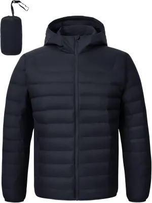 TBMPOY Men's Down Puffer Jackets Packable Lightweight Winter Coat Hooded Warm Insulated Puffy Jacket