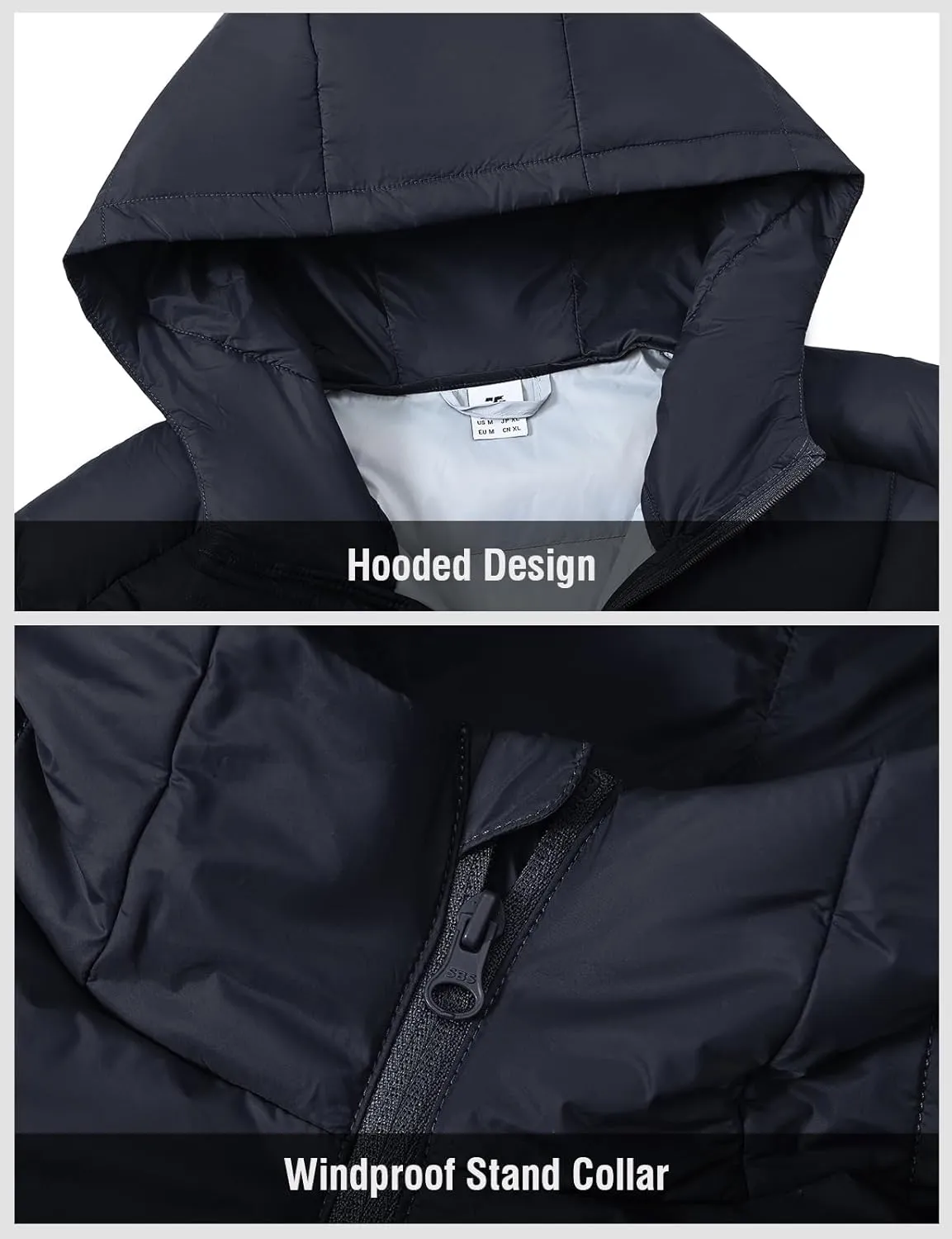 TBMPOY Men's Down Puffer Jackets Packable Lightweight Winter Coat Hooded Warm Insulated Puffy Jacket