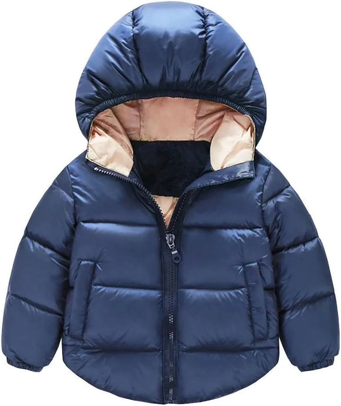 Toddler Baby Boys Girls Outerwear Cotton-Padded Hooded Coats Winter Jacket