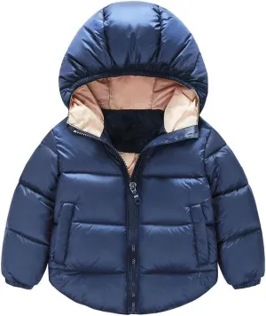 Toddler Baby Boys Girls Outerwear Cotton-Padded Hooded Coats Winter Jacket