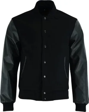 Varsity Jacket - Letterman Jacket - Lightweight Baseball Jackets In (33 Colors) Real Leather Sleeves