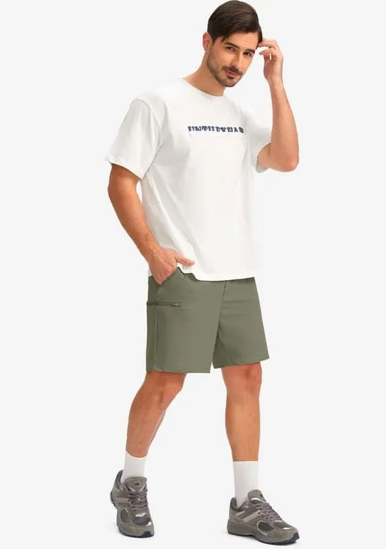 Viodia Men's 7" Golf Shorts with 5 Pockets Elastic Waist Dry Fit Stretch Shorts for Men Hiking Casual Athletic