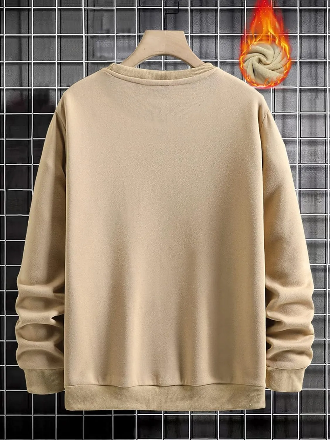 WDIRARA Men's Dragon Letter Graphic Print Sweatshirt Long Sleeve Round Neck Tops Casual Pullovers