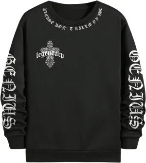 WDIRARA Men's Dragon Letter Graphic Print Sweatshirt Long Sleeve Round Neck Tops Casual Pullovers