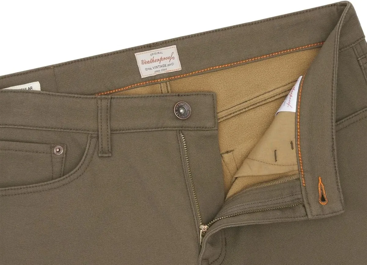 Weatherproof Vintage Mens Bonded Fleece Lined Canvas Pant