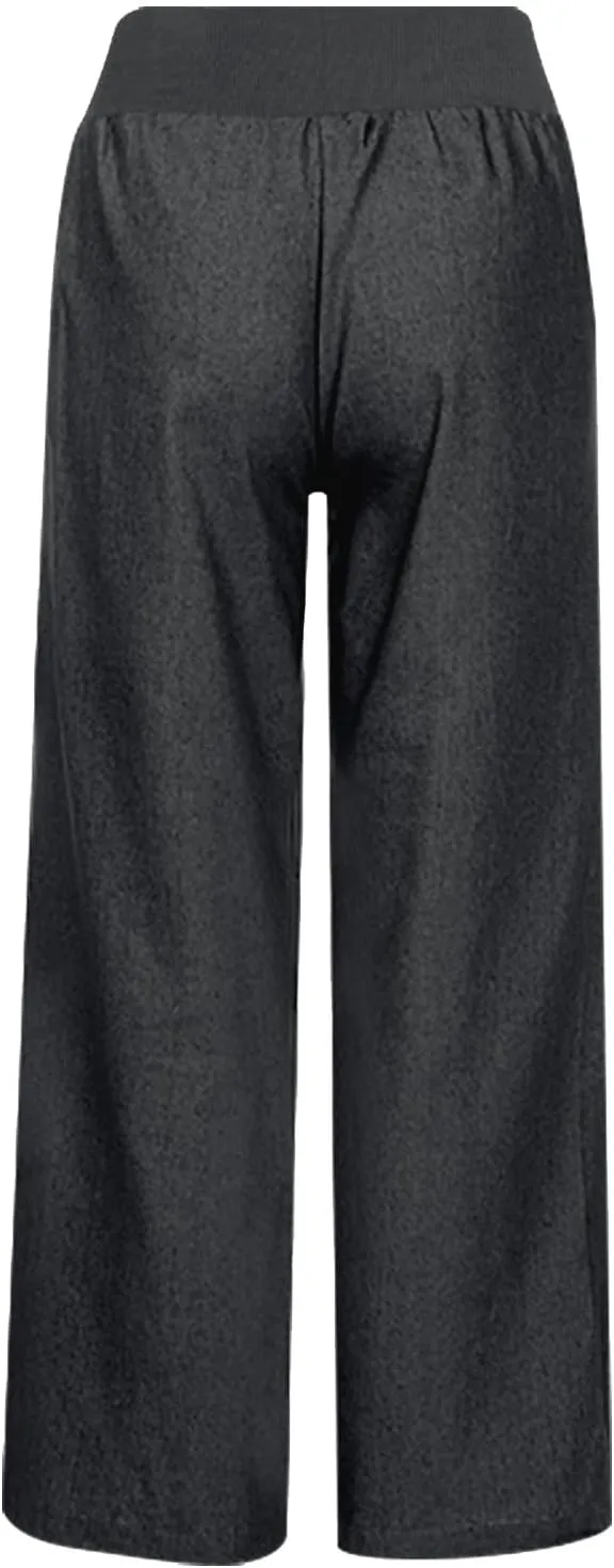 Wide Leg Pants Woman High Waisted Casual Palazzo Pants Imitation Denim Boho Trousers Loose Wide Leg Trendy Jeans
