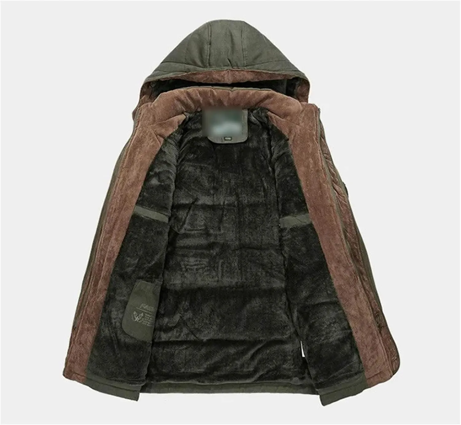 Winter Cotton-Padded Men's Medium And Long Plus Fleece Thickened Cotton-Padded Clothes Windproof Coat