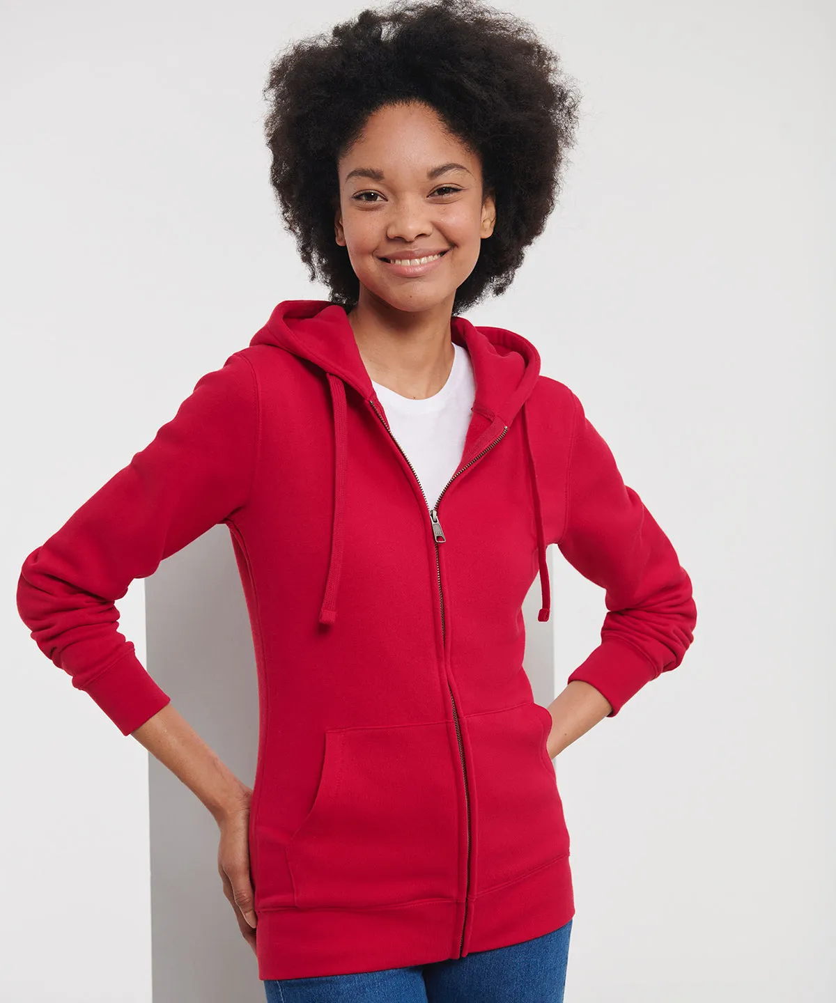 Womens authentic zipped hooded sweatshirt | Bright Royal