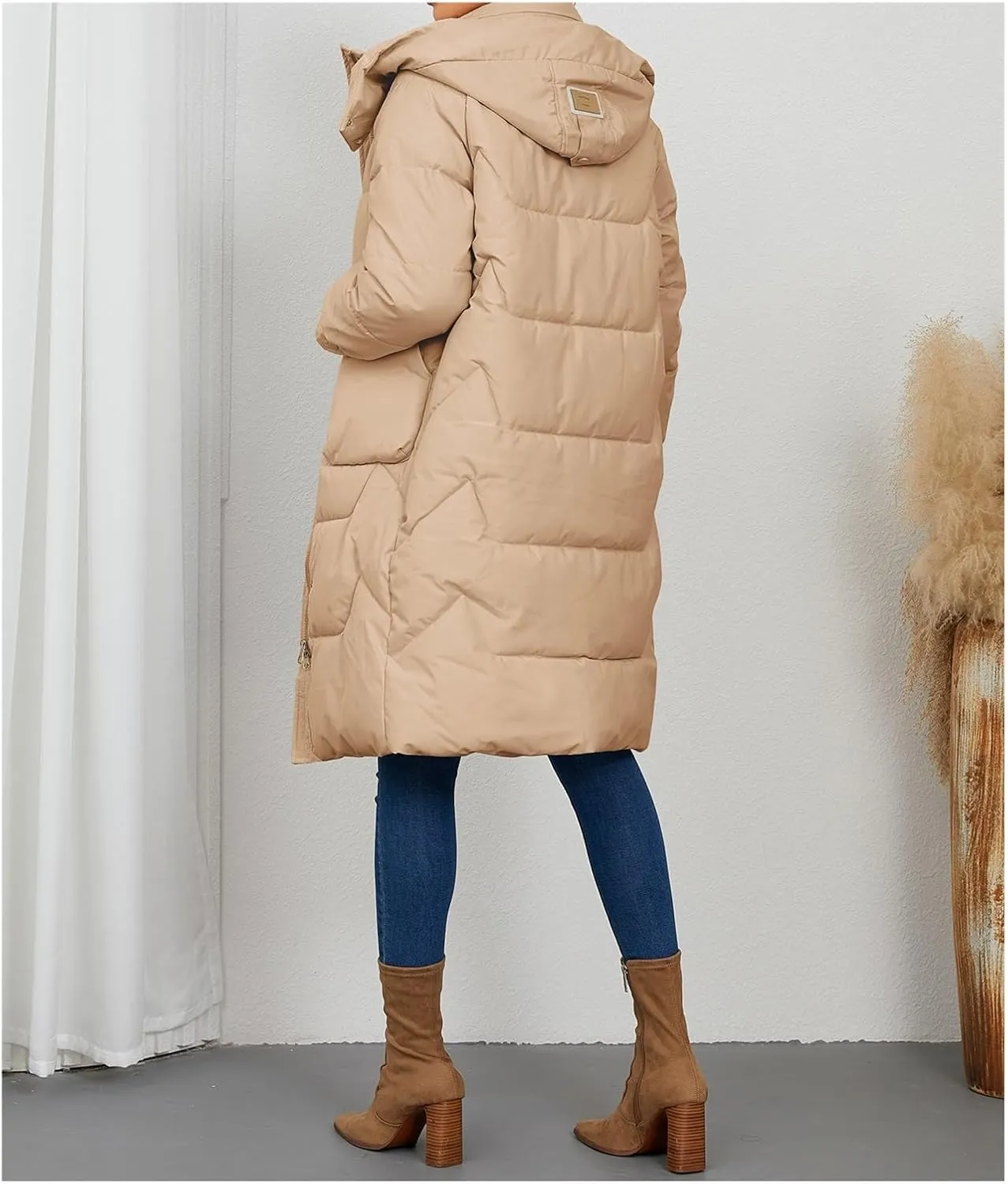 Women's Autumn and Winter New Cotton-Padded Coat Thick Long Sleeve Warm Hat Cotton-Padded Coat Long Coat
