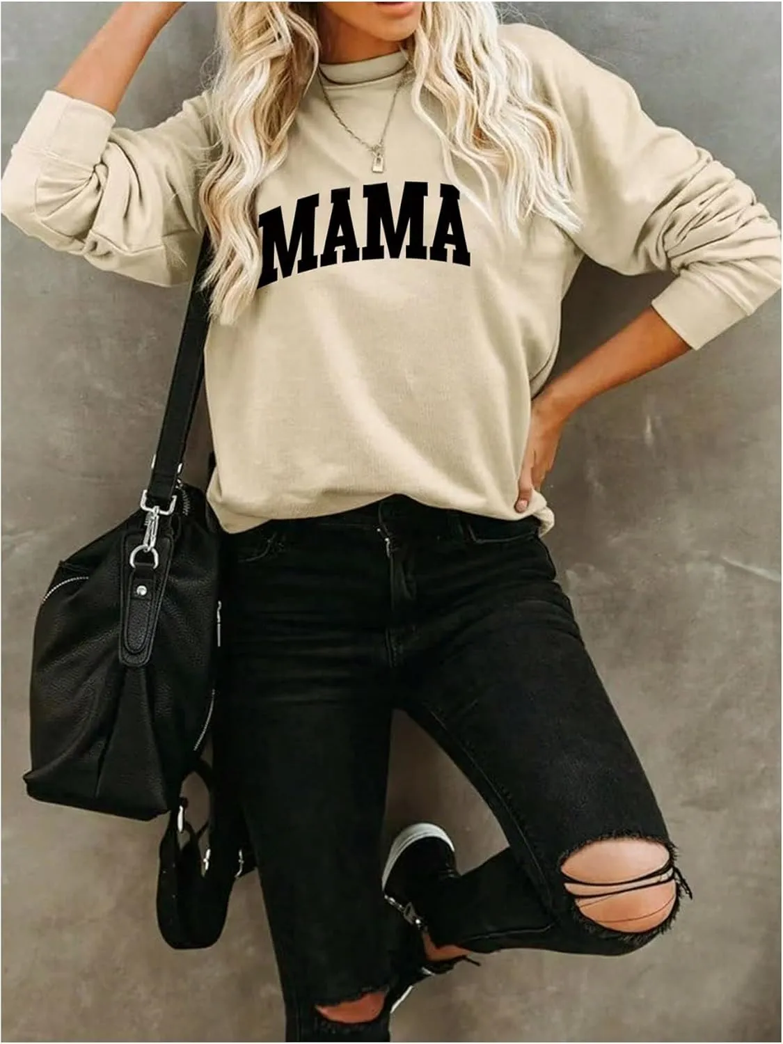 Women's Letter Graphic Sweatshirts Crewneck Raglan Long Sleeve Casual Pullovers