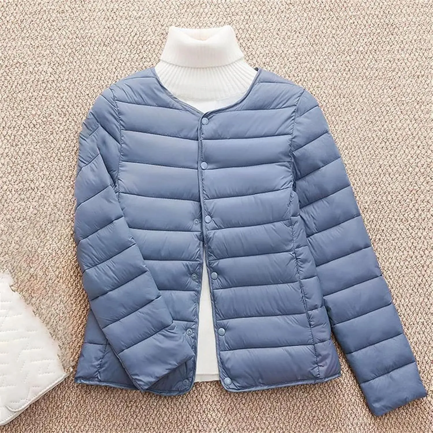 Women's Puffer jacketr Lightweight Quilted Padded Thin Light Liner Warm Parkas Woman All Match Cotton Padded Coats